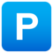 Großbuchstabe P In Blauem Quadrat