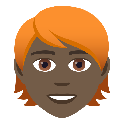 Person: Dunkle Hautfarbe, Rotes Haar