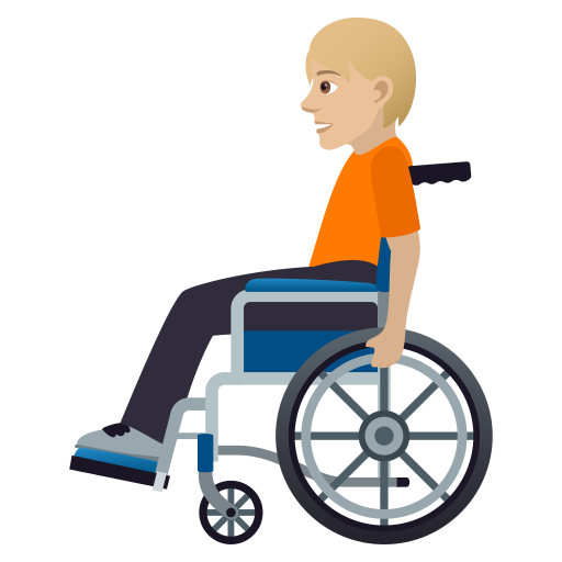 Person In Manuellem Rollstuhl: Mittelhelle Hautfarbe