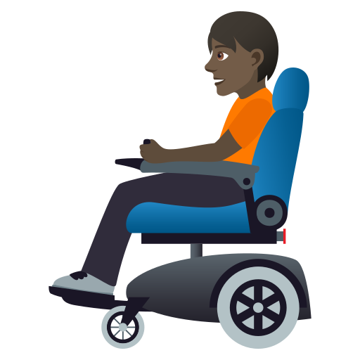 Person In Motorisiertem Rollstuhl: Dunkle Hautfarbe