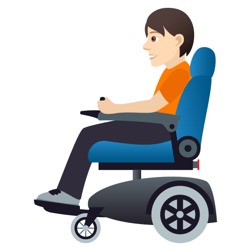 Person In Motorisiertem Rollstuhl: Helle Hautfarbe