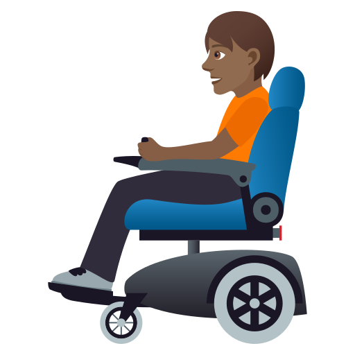 Person In Motorisiertem Rollstuhl: Mitteldunkle Hautfarbe