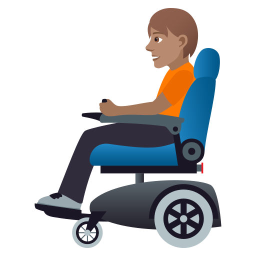 Person In Motorisiertem Rollstuhl: Mittlere Hautfarbe
