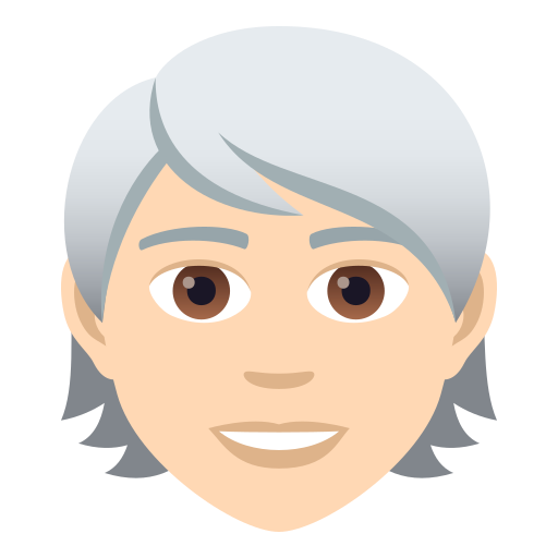 Person: Helle Hautfarbe, Weißes Haar