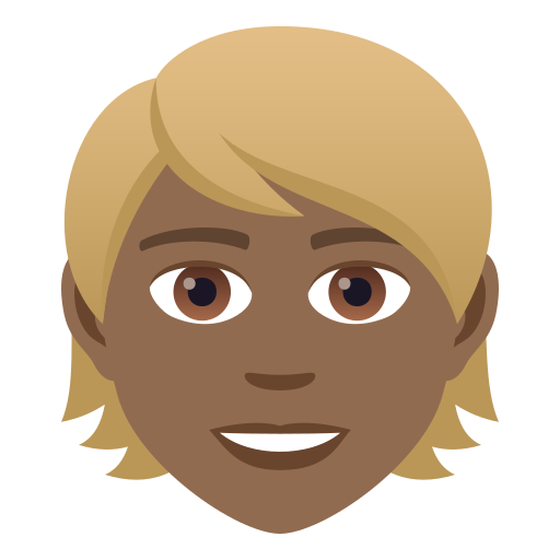 Person: Mitteldunkle Hautfarbe, Blondes Haar