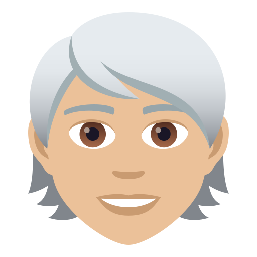Person: Mittelhelle Hautfarbe, Weißes Haar