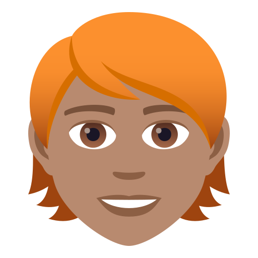 Person: Mittlere Hautfarbe, Rotes Haar