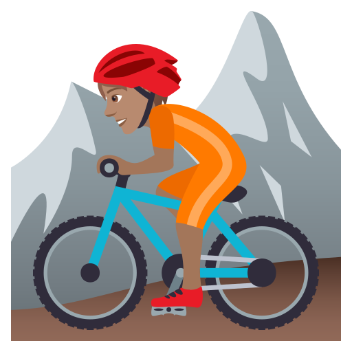 Mountainbiker(In): Mittlere Hautfarbe