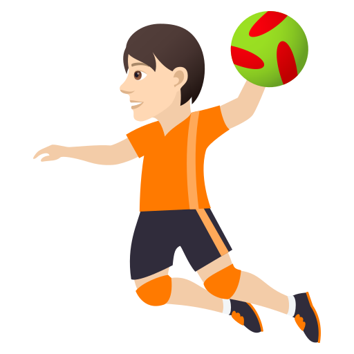 Handballspieler(In): Helle Hautfarbe