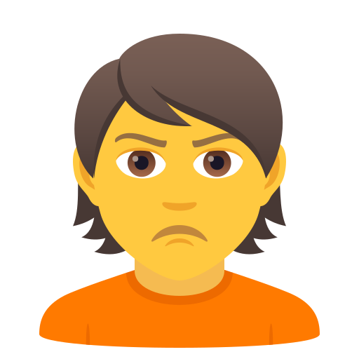 Schmollende Person