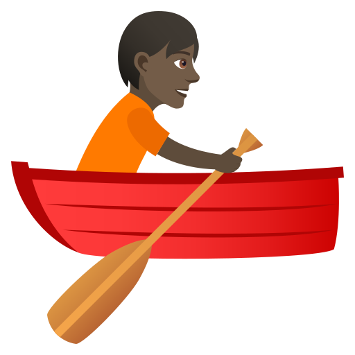 Person Im Ruderboot: Dunkle Hautfarbe