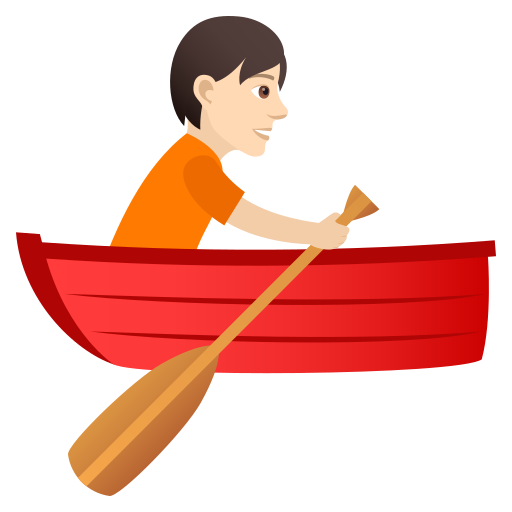Person Im Ruderboot: Helle Hautfarbe