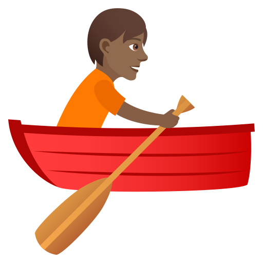 Person Im Ruderboot: Mitteldunkle Hautfarbe