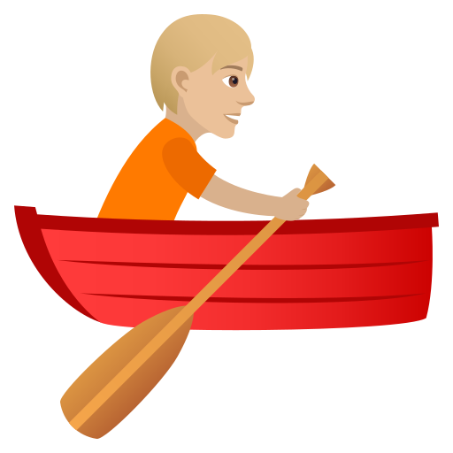 Person Im Ruderboot: Mittelhelle Hautfarbe