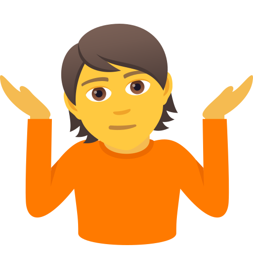 Schulterzuckende Person
