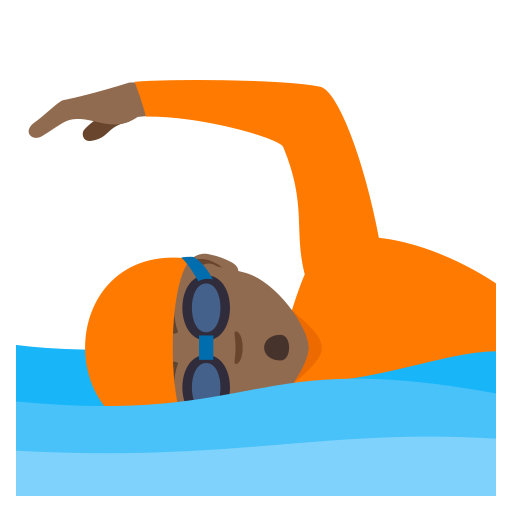 Schwimmer(In): Mitteldunkle Hautfarbe