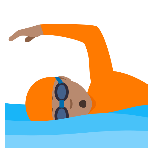 Schwimmer(In): Mittlere Hautfarbe