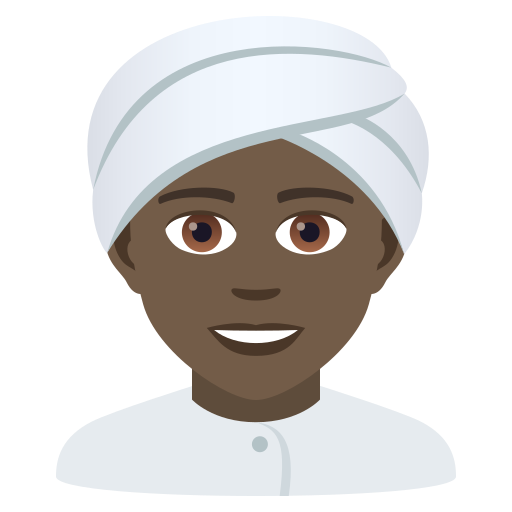 Person Mit Turban: Dunkle Hautfarbe
