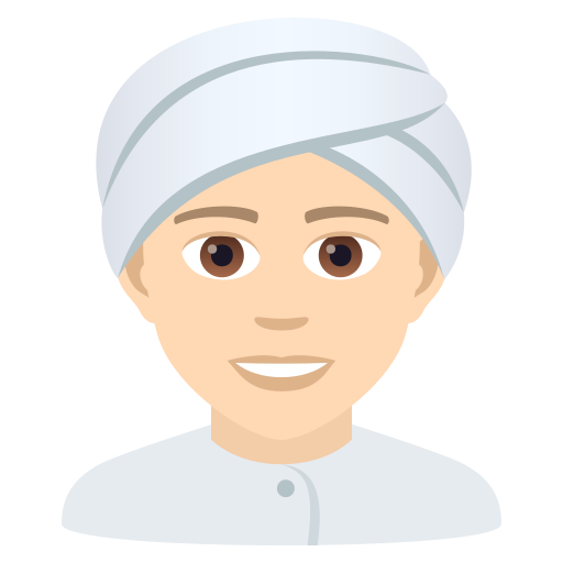 Person Mit Turban: Helle Hautfarbe