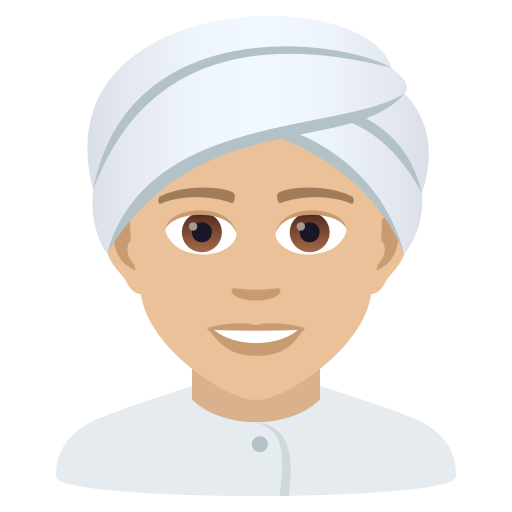 Person Mit Turban: Mittelhelle Hautfarbe
