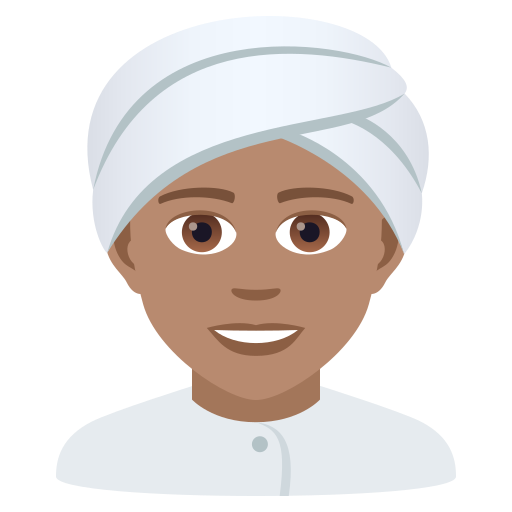 Person Mit Turban: Mittlere Hautfarbe