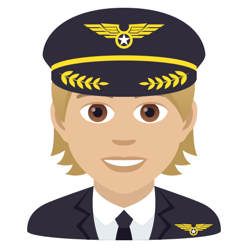 Pilot(In): Mittelhelle Hautfarbe