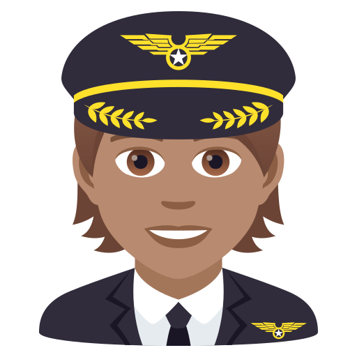 Pilot(In): Mittlere Hautfarbe
