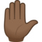 Erhobene Hand: Mitteldunkle Hautfarbe
