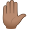 Erhobene Hand: Mittlere Hautfarbe