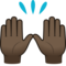 Zwei Erhobene Handflächen: Dunkle Hautfarbe