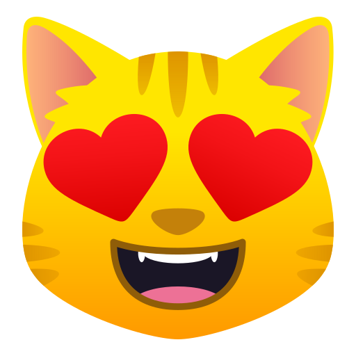 Lachende Katze Mit Herzen Als Augen