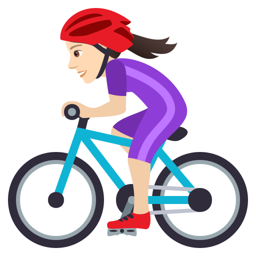 Radfahrerin: Helle Hautfarbe