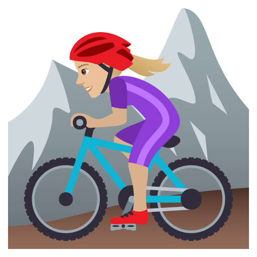 Mountainbikerin: Mittelhelle Hautfarbe