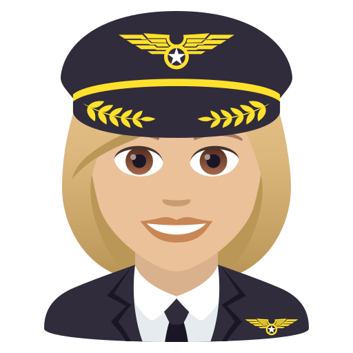 Pilotin: Mittelhelle Hautfarbe