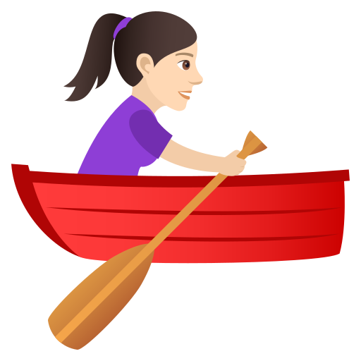 Frau Im Ruderboot: Helle Hautfarbe