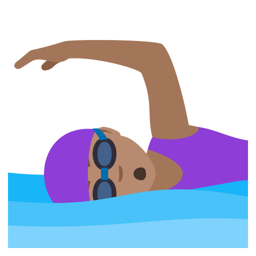 Schwimmerin: Mittlere Hautfarbe