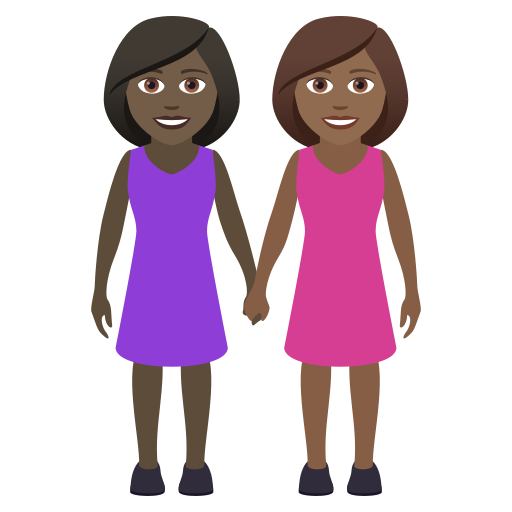 Händchen Haltende Frauen: Dunkle Hautfarbe, Mitteldunkle Hautfarbe