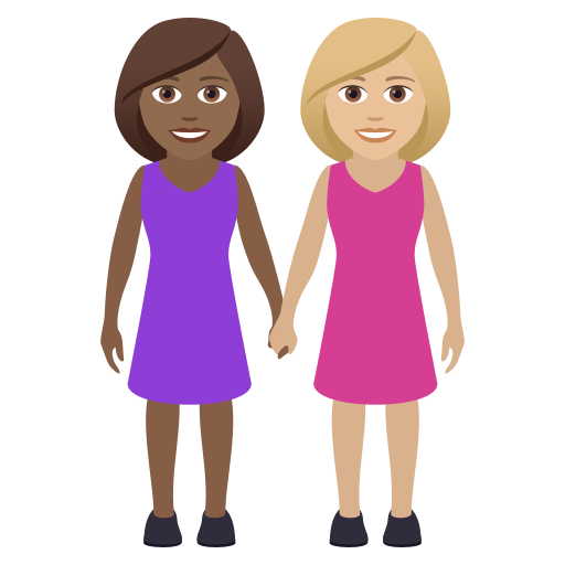 Händchen Haltende Frauen: Mitteldunkle Hautfarbe, Mittelhelle Hautfarbe