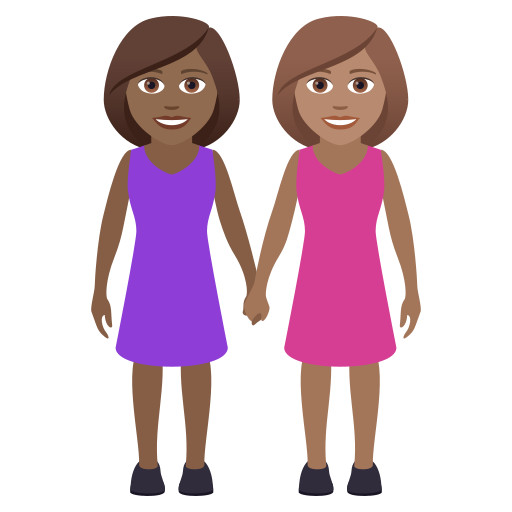 Händchen Haltende Frauen: Mitteldunkle Hautfarbe, Mittlere Hautfarbe