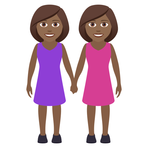 Händchen Haltende Frauen: Mitteldunkle Hautfarbe
