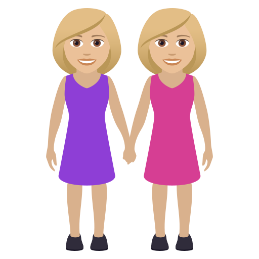 Händchen Haltende Frauen: Mittelhelle Hautfarbe