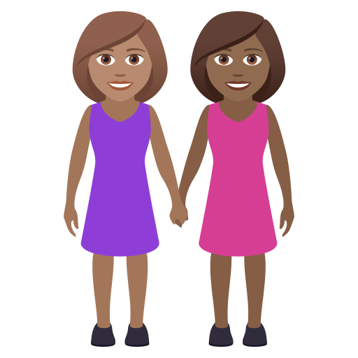 Händchen Haltende Frauen: Mittlere Hautfarbe, Mitteldunkle Hautfarbe