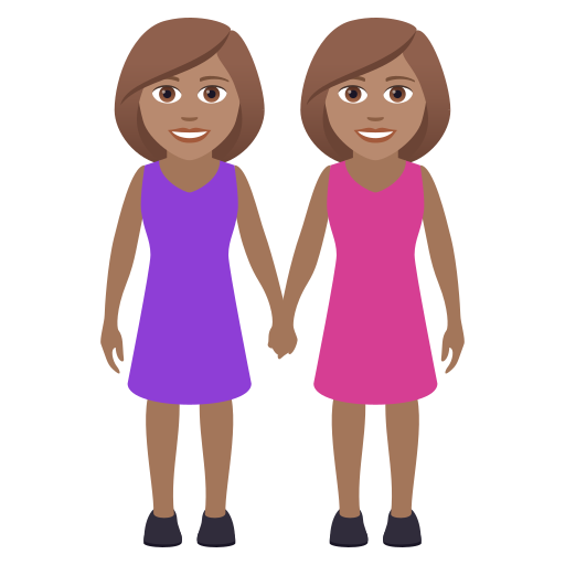 Händchen Haltende Frauen: Mittlere Hautfarbe