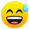 Faccina Con Un Gran Sorriso E Goccia Di Sudore