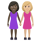 Due Donne Che Si Tengono Per Mano: Carnagione Scura, Carnagione Medio-Chiara