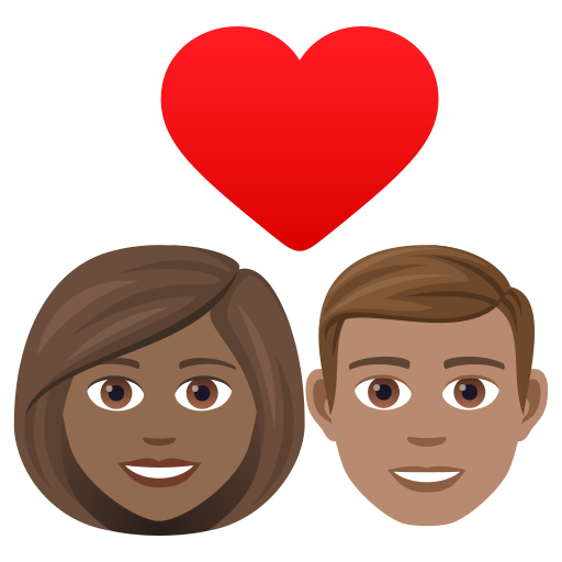 Para z sercem: Kobieta, Mężczyzna, Średnio Ciemny Odcień Skóry, Średni Odcień Skóry