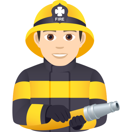 Mężczyzna strażak: Jasny Odcień Skóry