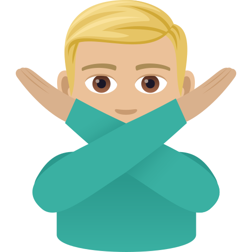 Mężczyzna pokazujący gest NIE: Średnio Jasny Odcień Skóry