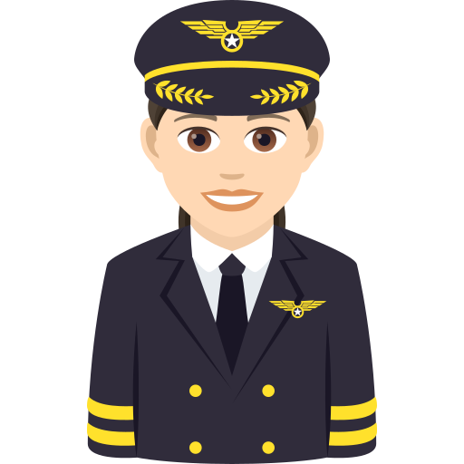 Kobieta pilot: Jasny Odcień Skóry