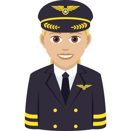 Kobieta pilot: Średnio Jasny Odcień Skóry